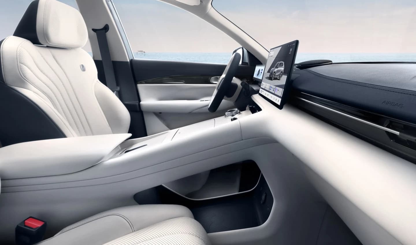Geely E5, interior de la cabina